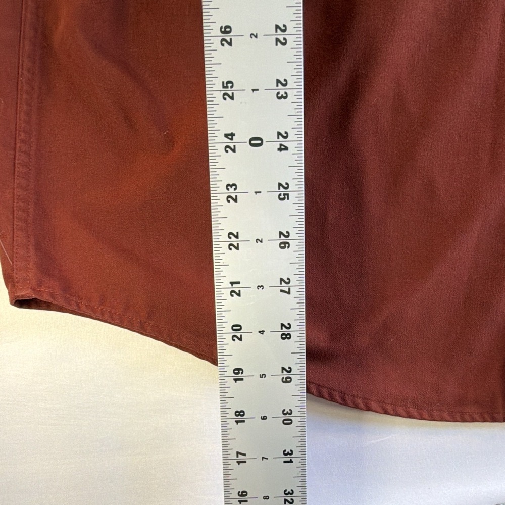 Cabela's Thick Button Up Shirt Mens XL Regular Red Solid Long Sleeve Pockets - Picture 6 of 10